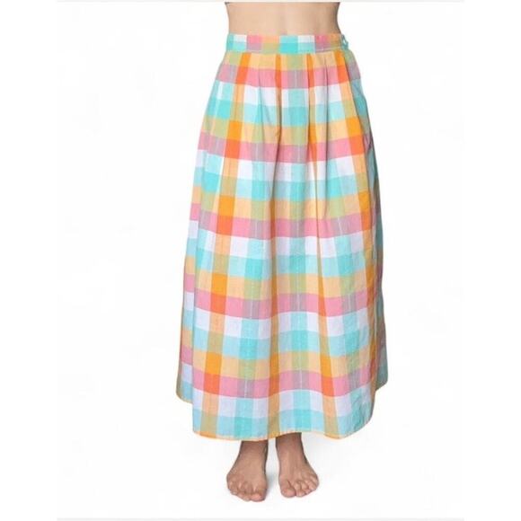 VTG Laura & Jayne Women’s Multicolored Pleated Plaid Skirt Made In Ireland 28” - Picture 1 of 4